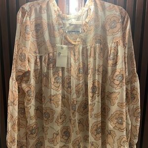 Lucky Brand Floral print Blush Roses NWT size XL so pretty in person